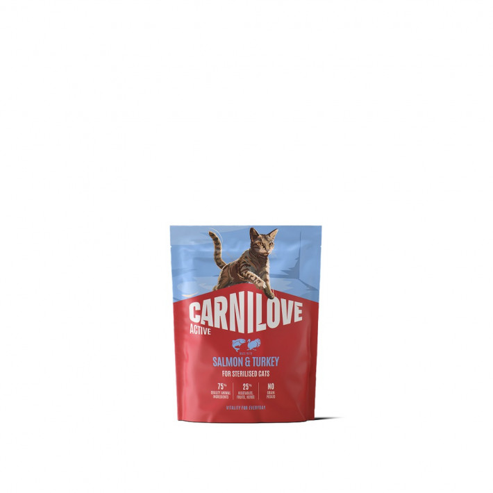 Корм сухой Carnilove Active Salmon & Turkey Sterilised для стерилизованных кошек лосось и индейка 400 г