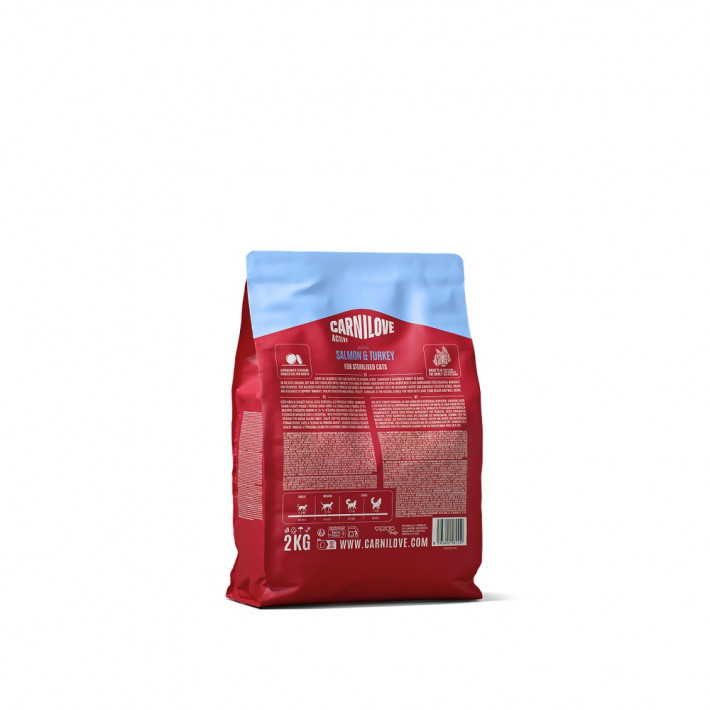 Сухий корм Carnilove Active Salmon & Turkey Sterilised для стерилізованих котів, лосось та індичка, 2 кг - фото №2