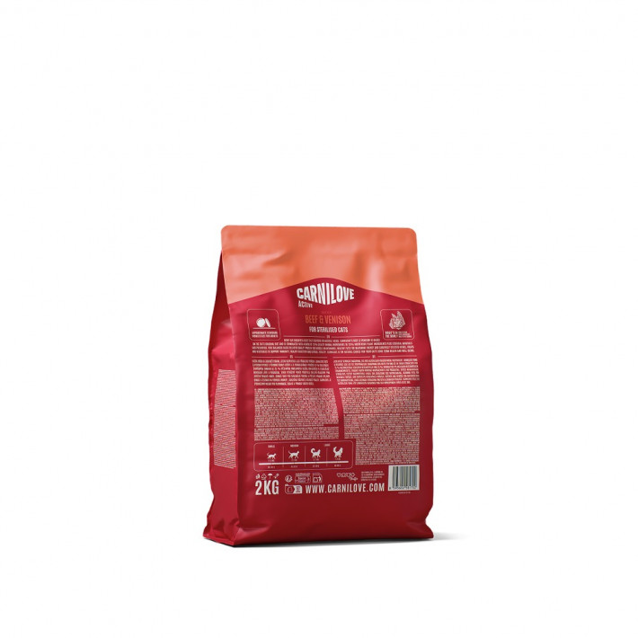 Сухой корм Carnilove Active Beef & Venison Sterilised для стерилизованных кошек (говядина и оленина), 2 кг - фото №2