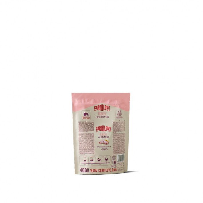 Сухий корм Carnilove True Fresh Turkey Sterilised для стерилізованих котів з індичкою, 400 г - фото №2