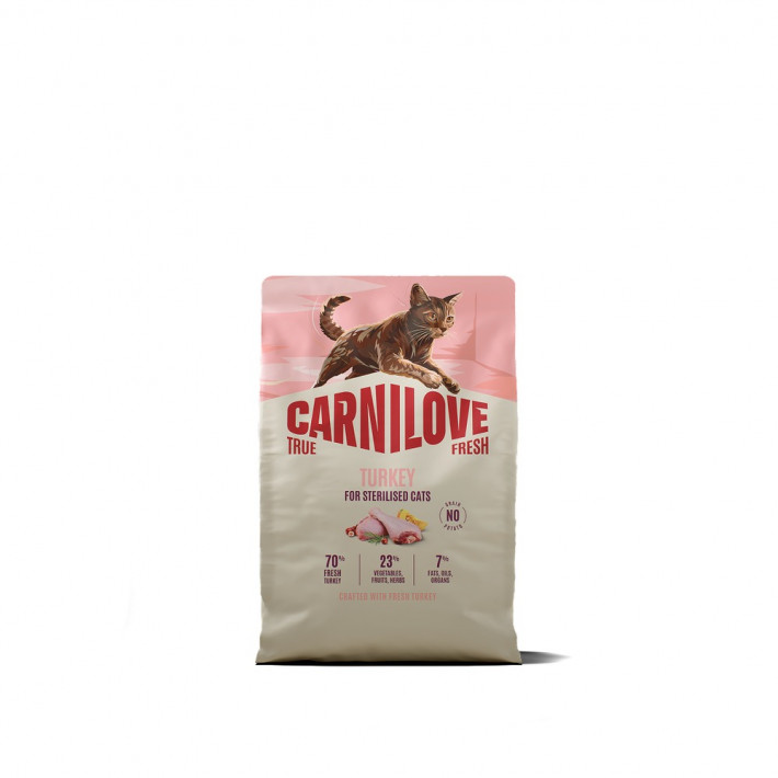 Сухий корм Carnilove True Fresh Turkey Sterilised для стерилізованих котів з індичкою, 2 кг