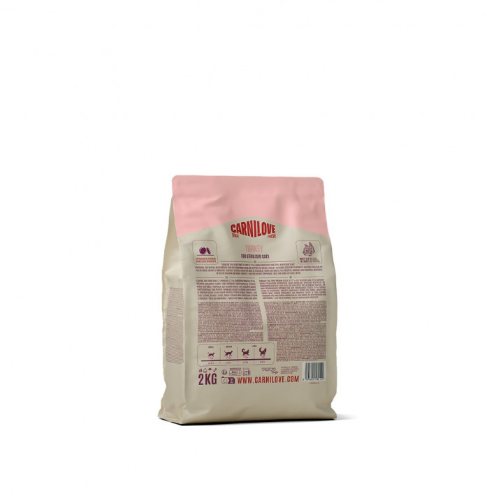 Сухий корм Carnilove True Fresh Turkey Sterilised для стерилізованих котів з індичкою, 2 кг - фото №2