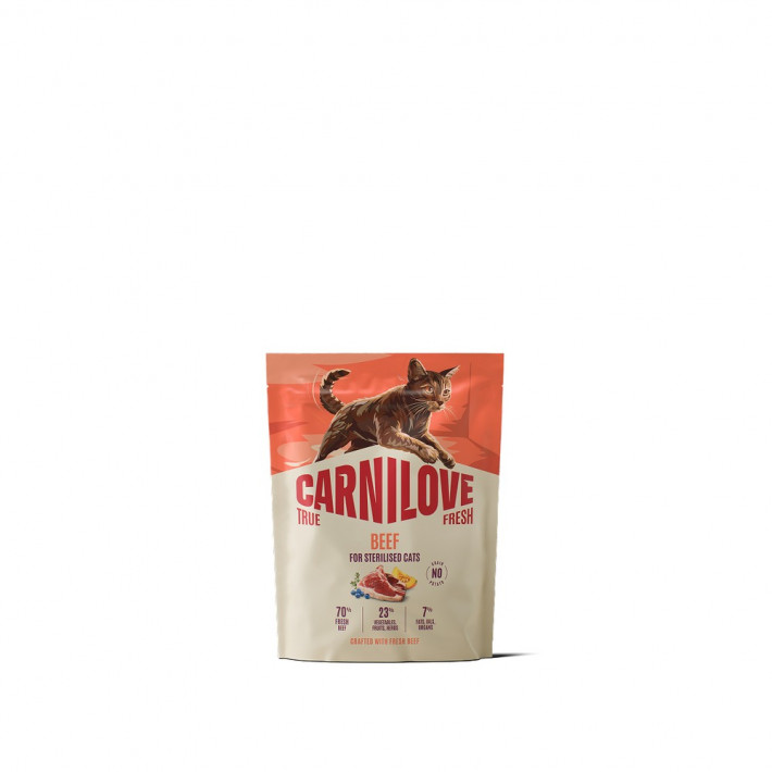 Сухий корм Carnilove True Fresh Beef Sterilised для стерилізованих котів з яловичиною, 400 г