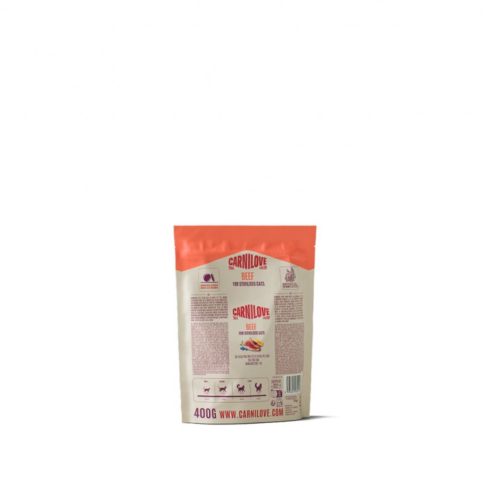 Сухий корм Carnilove True Fresh Beef Sterilised для стерилізованих котів з яловичиною, 400 г - фото №2