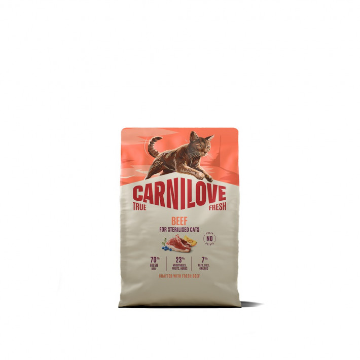 Сухой корм Carnilove True Fresh Beef Sterilised для стерилизованных кошек с говядиной, 2 кг