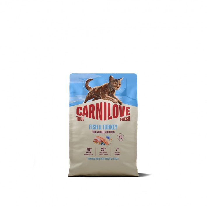 Сухой корм Carnilove True Fresh Fish & Turkey Sterilised для стерилизованных кошек (рыба и индейка), 2 кг