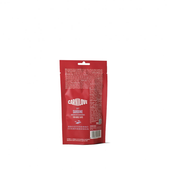 М'які ласощі для котів Carnilove Soft Snack Sardine with Strawberry, сардина та полуниця, 50 г - фото №2