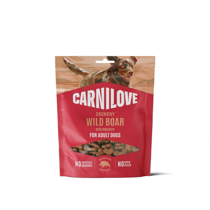 Хрусткі ласощі для собак Carnilove Crunchy Snack Wild Boar with Rosehips, 200 г
