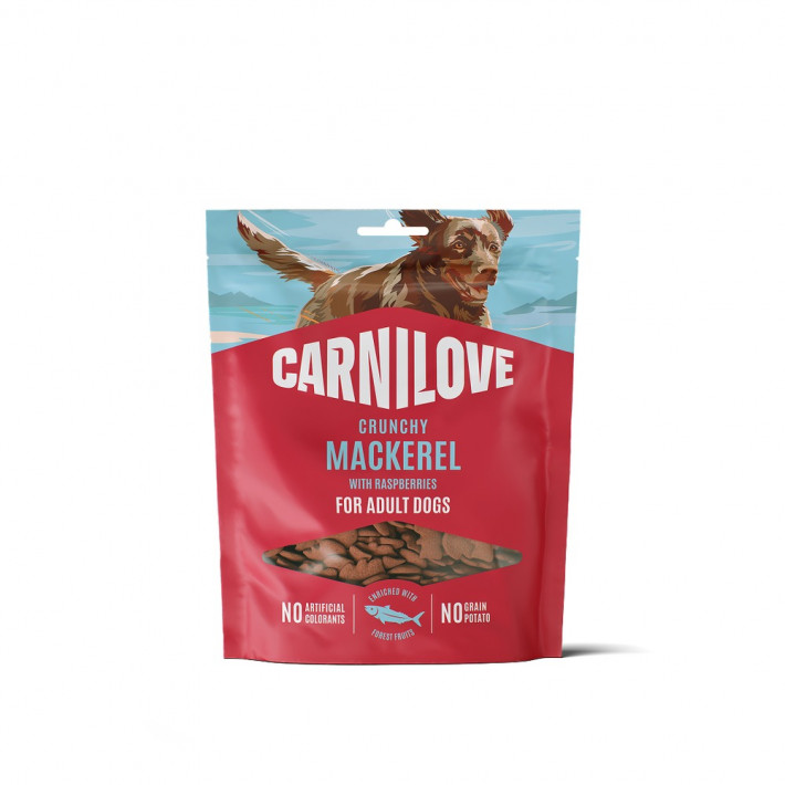 Хрусткі ласощі для собак Carnilove Crunchy Snack Mackerel with Raspberries, 200 г