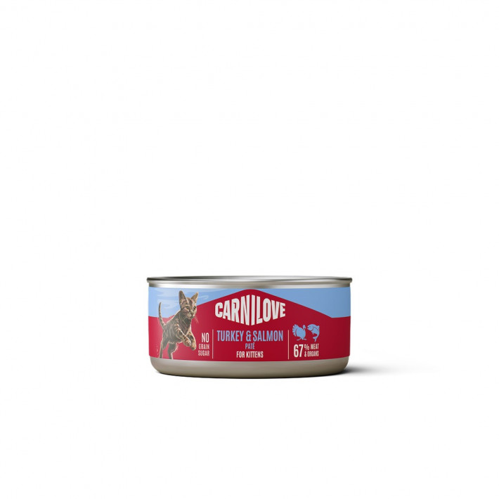 Вологий корм Carnilove Turkey & Salmon для кошенят паштет індичка і лосось 100 г