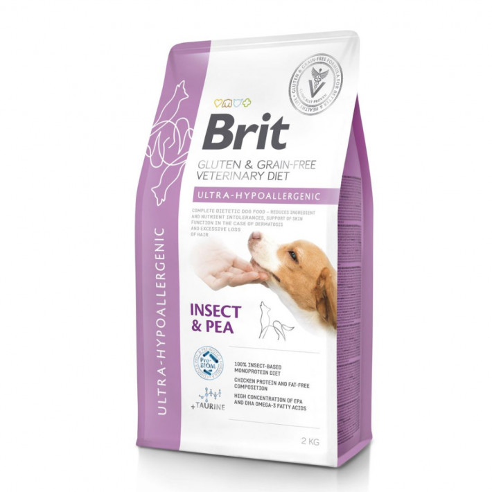 Гипоаллергенный сухой корм для собак Brit VetDiet Dog Ultra-hypoallergenic с насекомыми, 2 кг