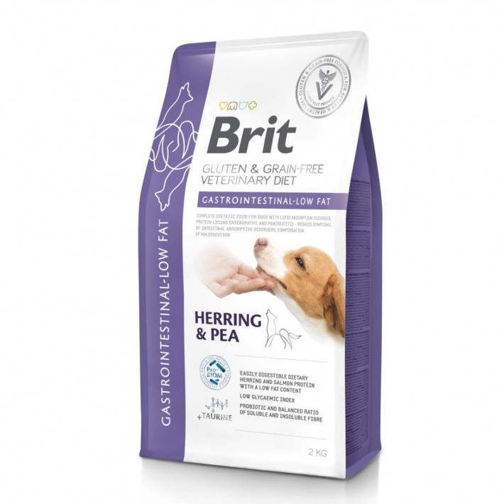 Лечебный корм Brit VetDiet Dog Gastrointestinal-Low fat для собак с проблемами пищеварения