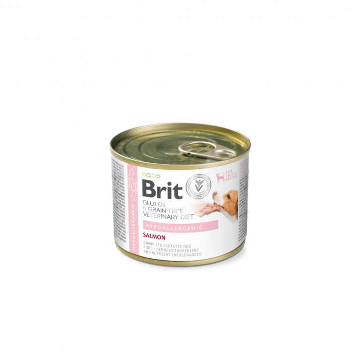 Влажный гипоаллергенный корм для собак Brit VetDiet Hypoallergenic с лососем 200 г