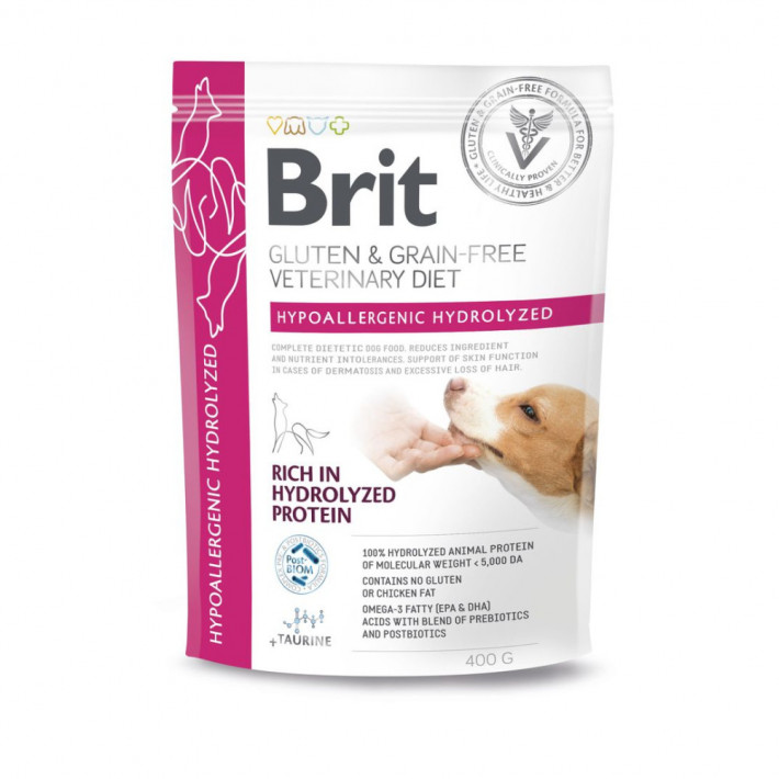 Гипоаллергенный корм для собак Brit VetDiet Dog Hypoallergenic Hydrolyzed, 400 г