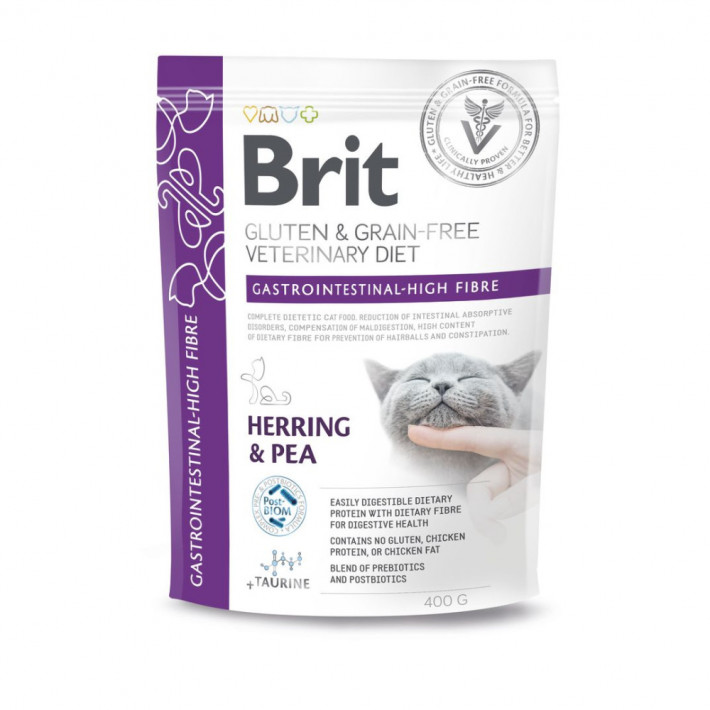 Лечебный корм для кошек Brit VetDiet Gastrointestinal High Fibre