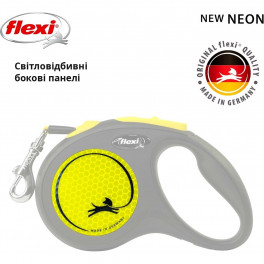 Повідець-рулетка Flexi New Neon S 5м/15кг жовтий