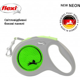 Повідець-рулетка Flexi New Neon M 5м/25кг зелений