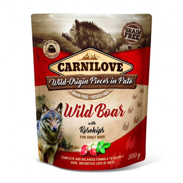 Вологий корм для собак Carnilove Pate Wild Boar with Rosehips (дикий кабан та шипшина), 300 г