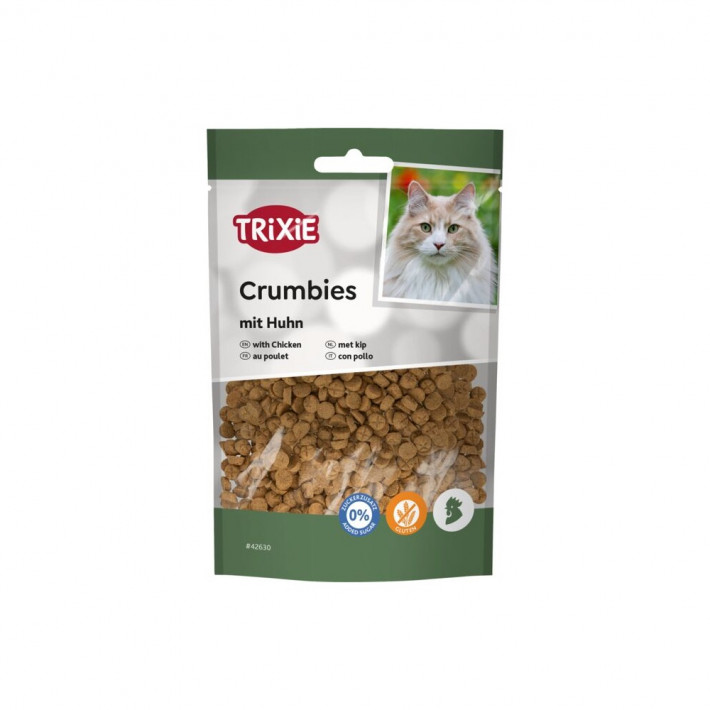 Лакомства Trixie Crumbies для кошек хрустящие подушечки с курицей, 50 г