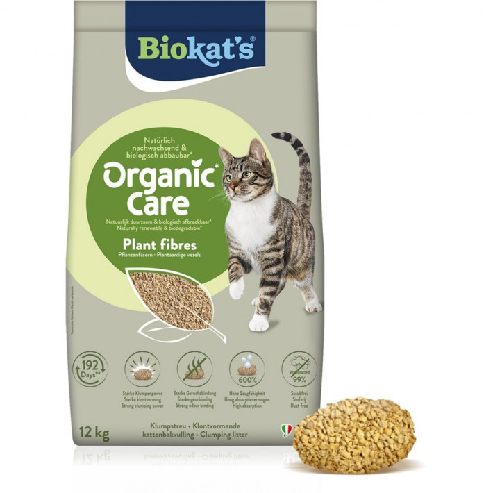 Растительный наполнитель для кошачьего туалета Biokat's Organic Care 30л/12кг - фото №2