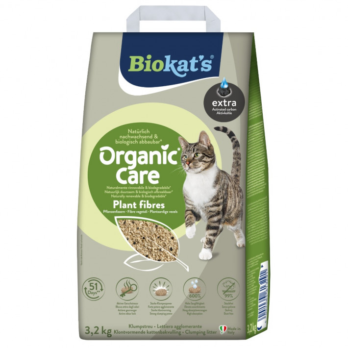 Наполнитель растительный для кошек Biokat's Organic Care Extra 8л/3,2кг
