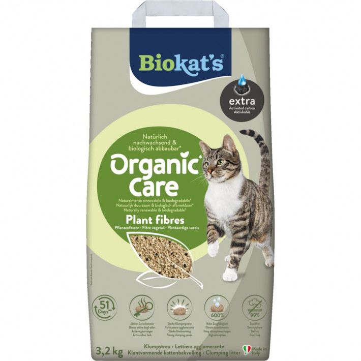 Наполнитель растительный для кошек Biokat's Organic Care Extra 8л/3,2кг - фото №3