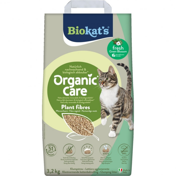 Растительный наполнитель для кошачьего туалета Biokat's Organic Care Fresh 8л/3.2кг - фото №3