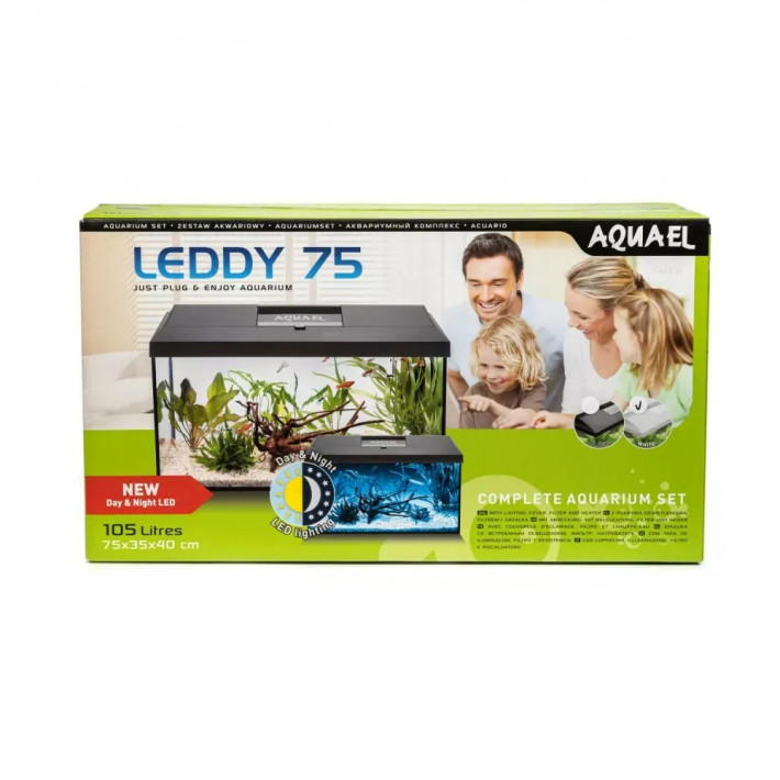 Аквариумный набор Aquael Leddy Plus 75 D&N 2.0 белый с освещением, фильтром и нагревателем - фото №4