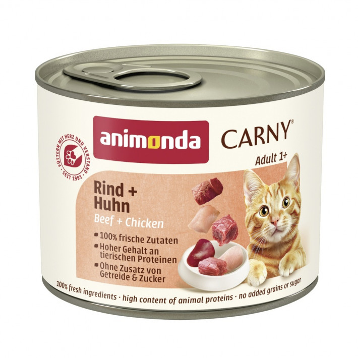 Вологий корм для дорослих котів Animonda Carny Adult Beef Chicken з яловичиною та куркою, 200 г