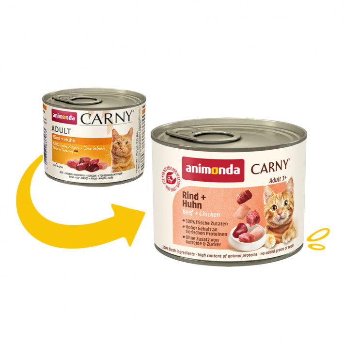 Вологий корм для дорослих котів Animonda Carny Adult Beef Chicken з яловичиною та куркою, 200 г - фото №2