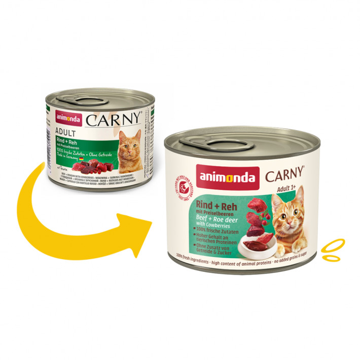 Вологий корм для дорослих котів Animonda Carny Adult Beef Venison with Cowberries 200 г - фото №2