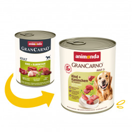 Корм вологий GranCarno Adult Beef Rabbit with Herbs Animonda 800 г