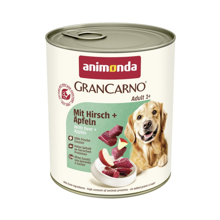Вологий корм для собак Animonda GranCarno Adult Deer with Apple з олениною та яблуком, 800 г