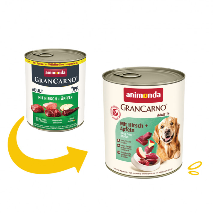 Вологий корм для собак Animonda GranCarno Adult Deer with Apple з олениною та яблуком, 800 г - фото №2