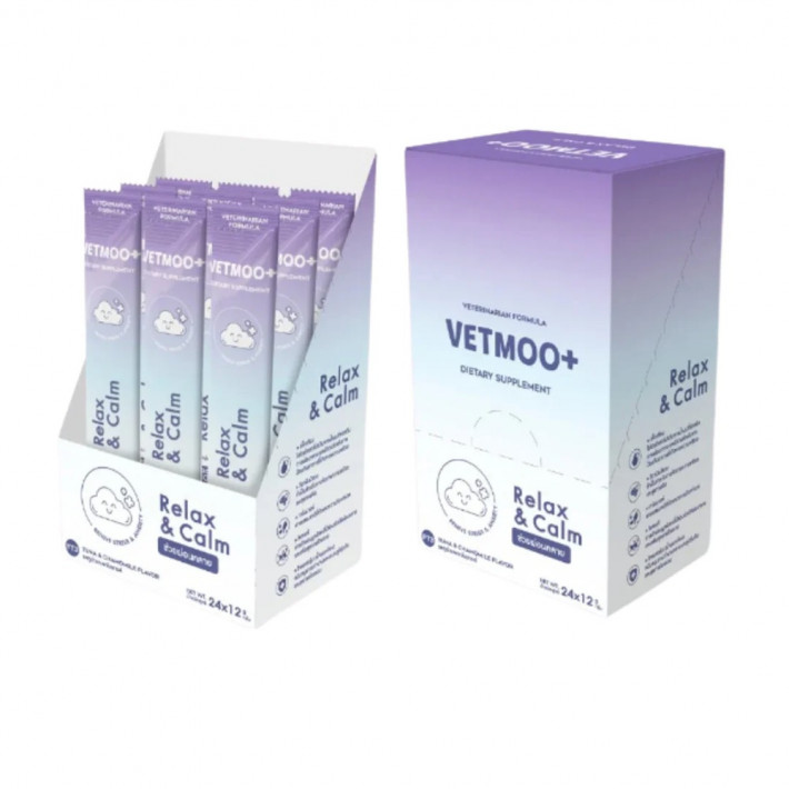 Функциональные лакомства для кошек Vetmoo+ Calm Aid с тунцом и ромашкой, 24х12 г