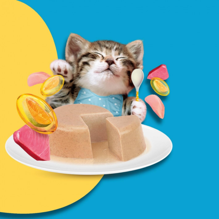 Влажный корм для котят Moochie Kitten Mousee мусс с тунцом и курицей, 70г - фото №2