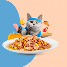 Влажный корм Moochie Seafood Indoor с лососем 70г