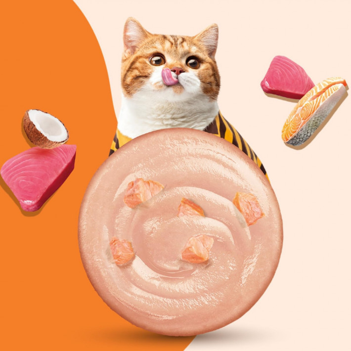 Влажный корм Moochie Mousse для кошек, мусс из тунца и лосося, 70г - фото №3