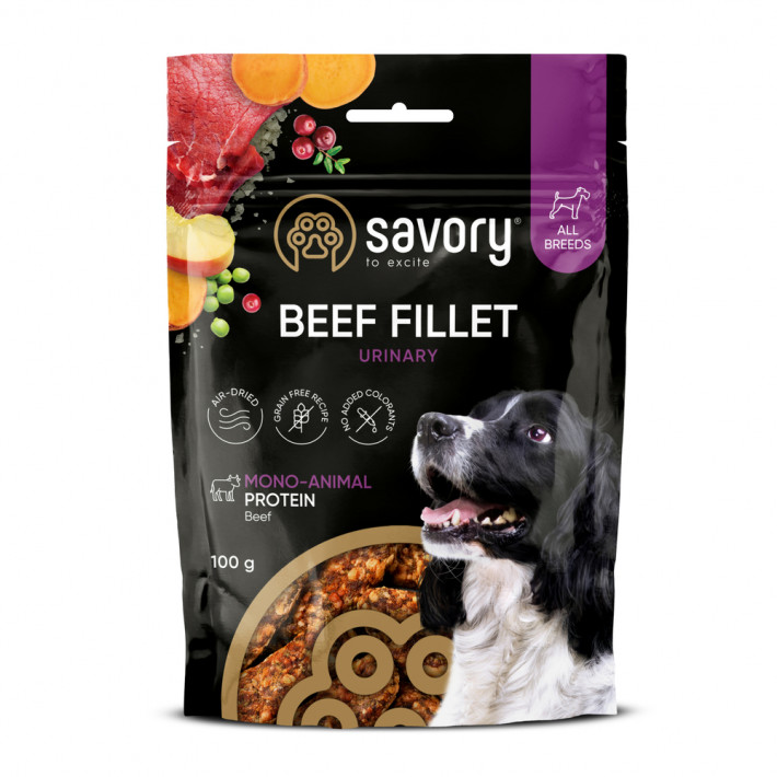 Монопротеїнові ласощі для собак Savory Monoprotein Fillet Urinary Beef з яловичиною