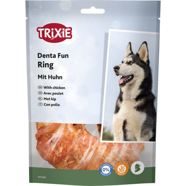Лакомства Trixie Denta Fun для собак Кольцо для чистки зубов с курицей 110 г