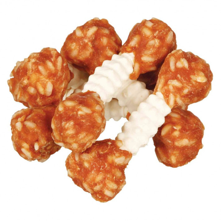 Жующие лакомства Trixie Denta Fun Chicken Chewing Dumbbells для собак, 100 г (6 шт) - фото №2
