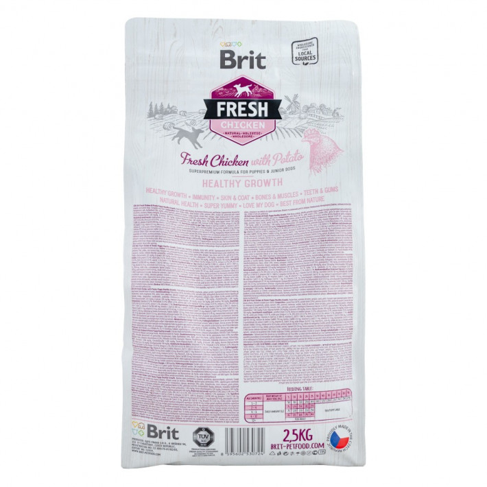 Сухий корм Brit Fresh Chicken/Potato Puppy для цуценят з куркою та картоплею, 2,5 кг - фото №3