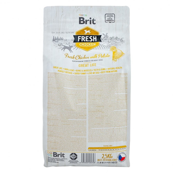 Сухий корм Brit Fresh Chicken/Potato Adult для дорослих собак з куркою та картоплею 2,5 кг - фото №3