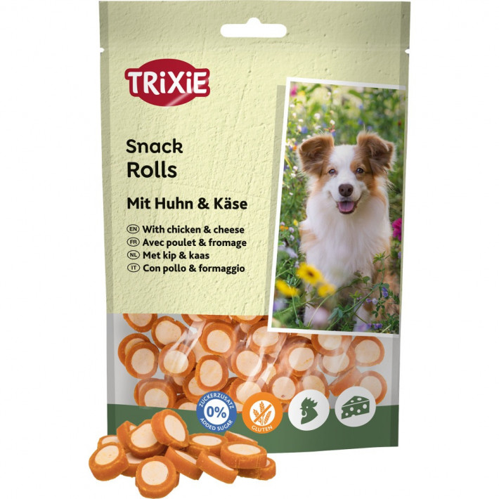 Лакомства Trixie Rolls with Chicken & Cheese для собак, роллы с курицей и сыром, 100 г - фото №3