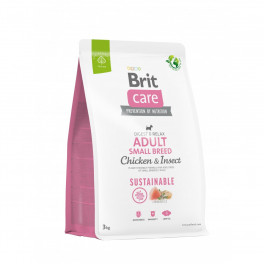 Корм Brit Care Sustainable Adult Small Breed с курицей и насекомыми 3 кг
