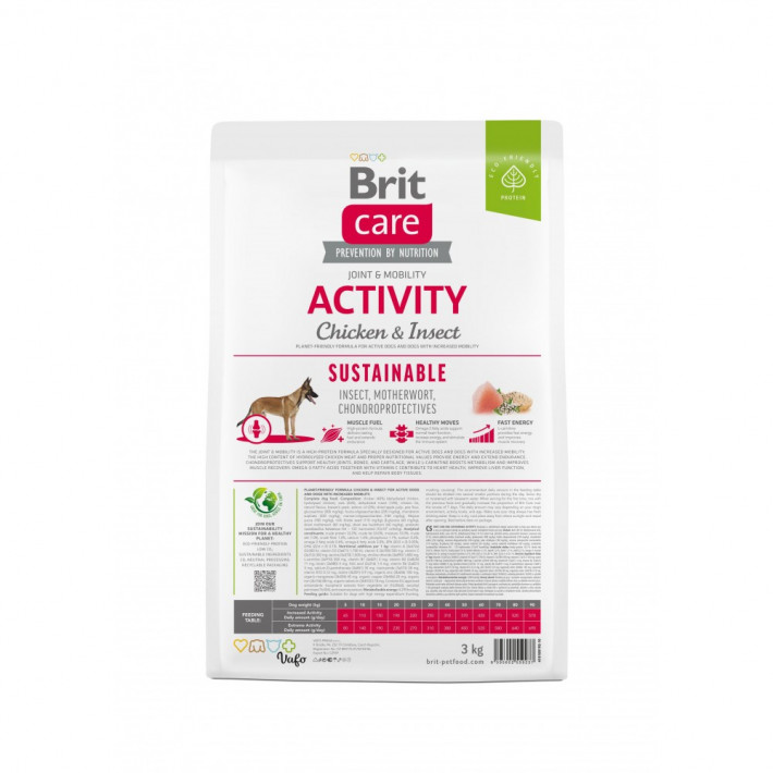 Сухой корм Brit Care Dog Sustainable Activity для активных собак с курицей и насекомыми, 3 кг - фото №5