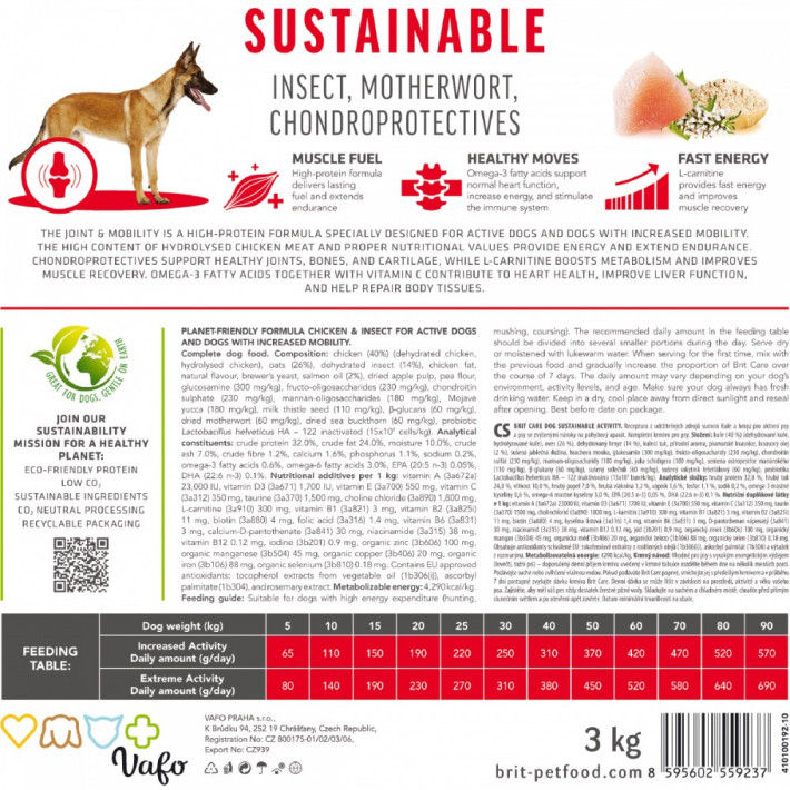 Сухой корм Brit Care Dog Sustainable Activity для активных собак с курицей и насекомыми, 3 кг - фото №7