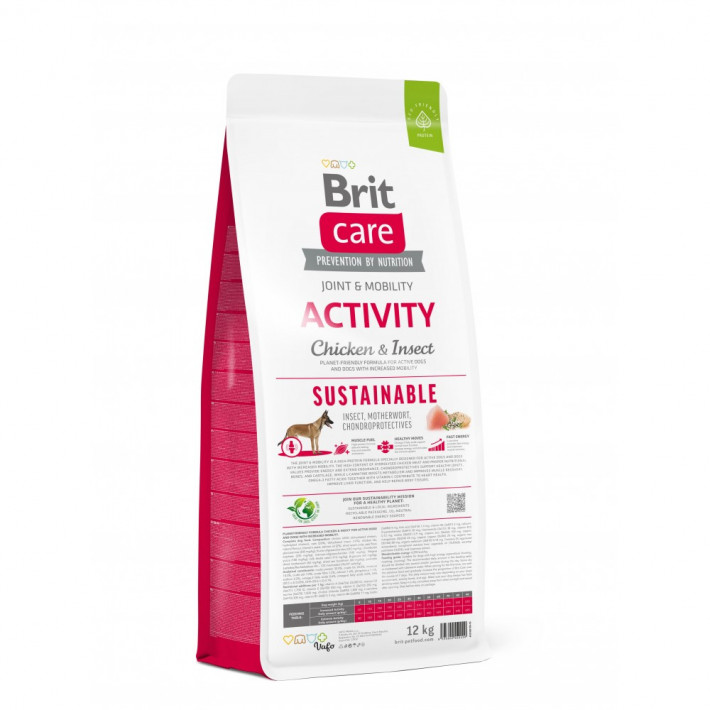 Корм сухий Brit Care Dog Sustainable Activity для дорослих собак з підвищеною активністю з куркою та комахами 12 кг - фото №3