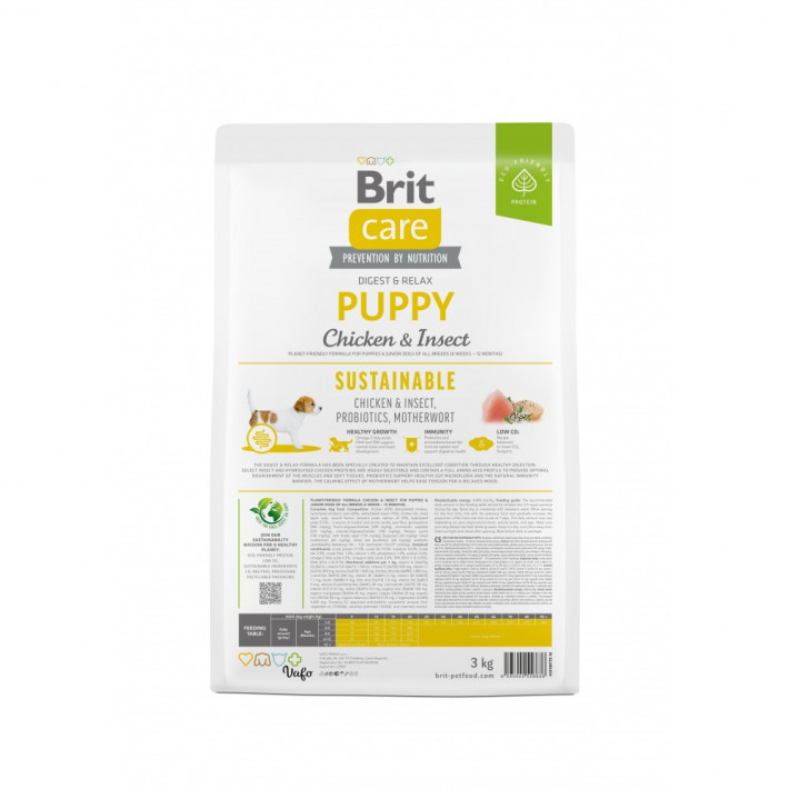Сухой корм Brit Care Dog Sustainable Puppy для щенков с курицей и насекомыми, 3 кг - фото №4