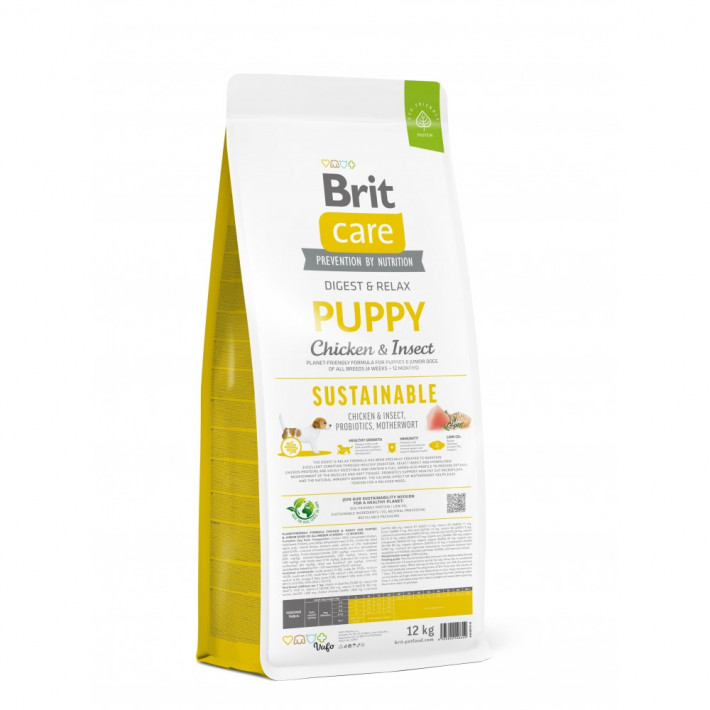 Сухой корм Brit Care Dog Sustainable Puppy для щенков с курицей и насекомыми 12 кг - фото №3